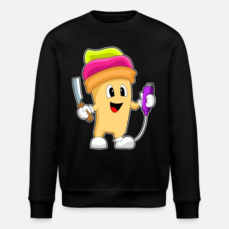 Eisbecher Friseur Rasierer - Stanley/Stella Unisex Bio-Sweatshirt ROLLER - Schwarz