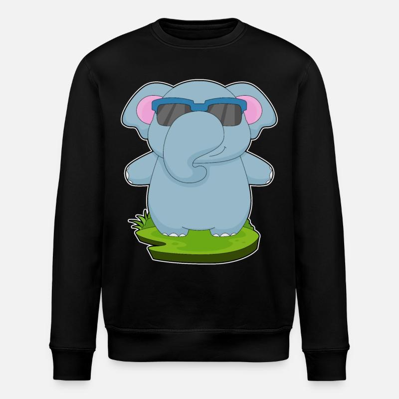 Elephant Sunglasses - Stanley/Stella ROLLER Unisex Organic Sweatshirt - black