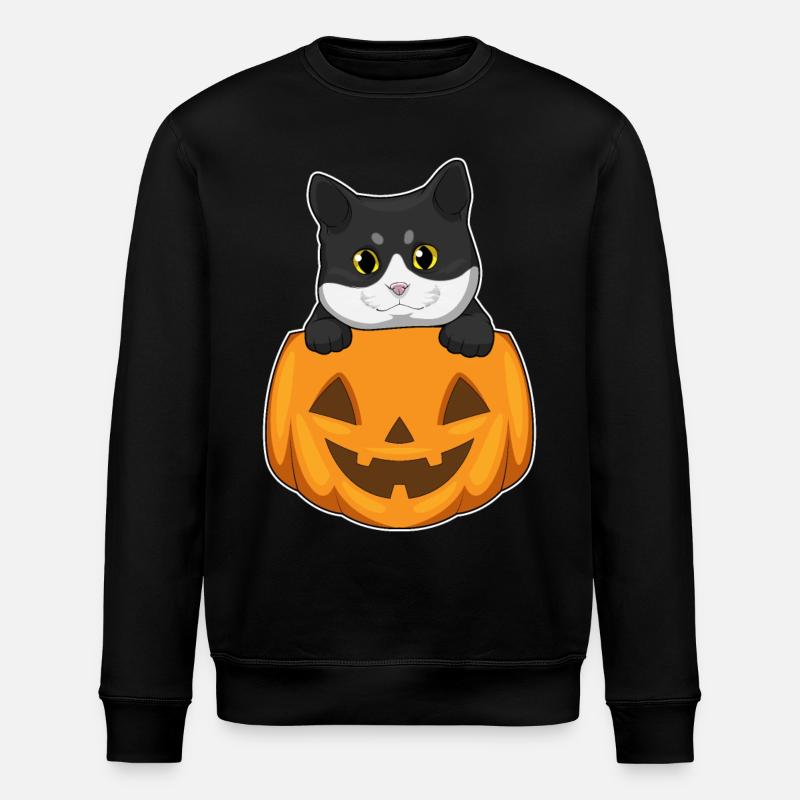 Citrouille d’Halloween Cat - Sweat bio ROLLER Stanley/Stella Unisexe - noir