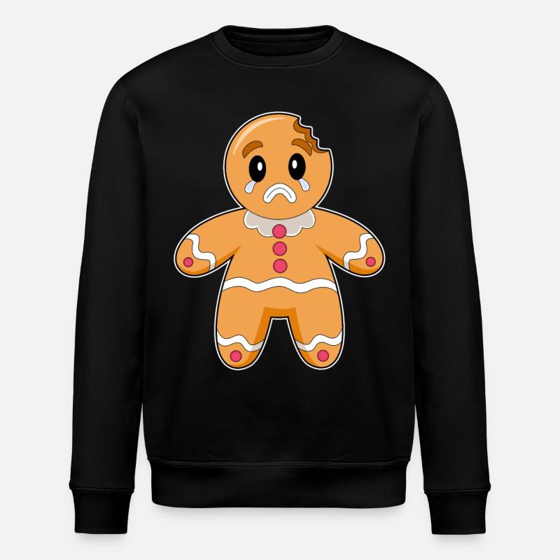 Gingerbread Man Christmas - Stanley/Stella ROLLER Unisex Organic Sweatshirt - black