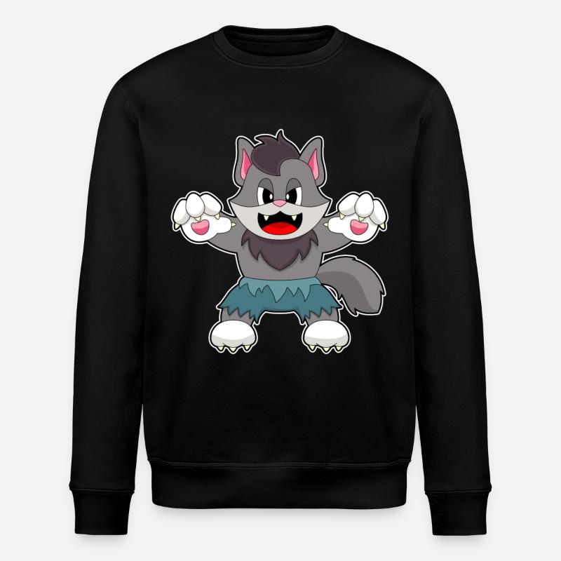 Katze Halloween - Stanley/Stella Unisex Bio-Sweatshirt ROLLER - Schwarz