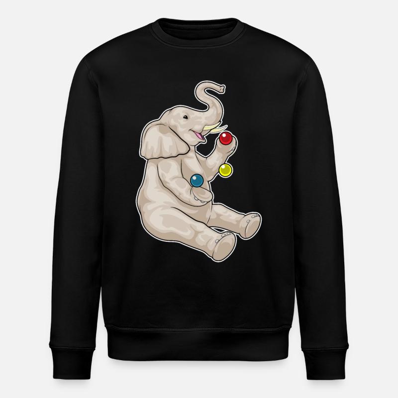 Elephant juggler juggling - Stanley/Stella ROLLER Unisex Organic Sweatshirt - black