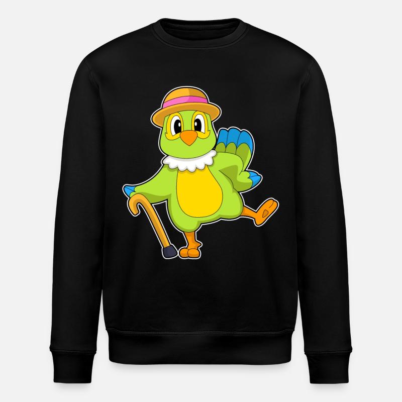 Parrot Pensioner Walking Stick - Stanley/Stella ROLLER Unisex Organic Sweatshirt - black