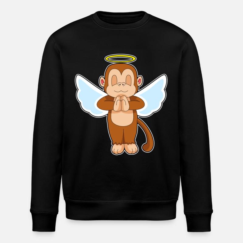 Singe Ange Ailes d’ange - Sweat bio ROLLER Stanley/Stella Unisexe - noir