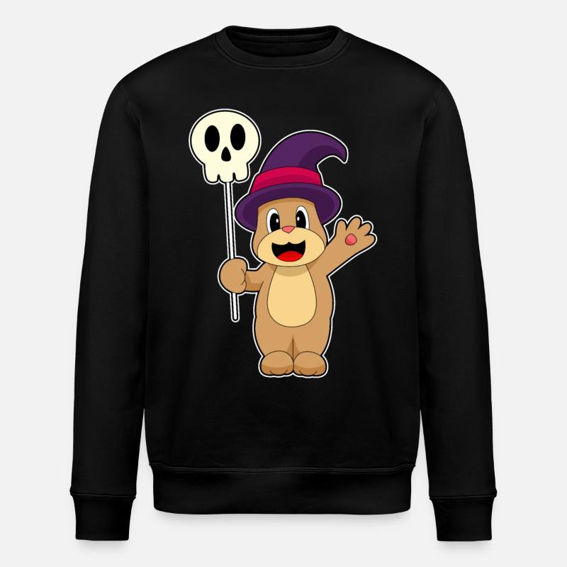 Bär Halloween Hexe Geist - Stanley/Stella Unisex Bio-Sweatshirt ROLLER - Schwarz