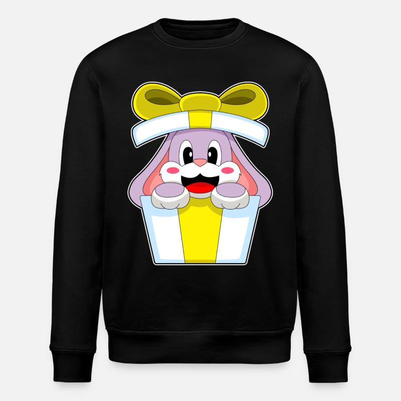 Bunny Christmas Package - Stanley/Stella ROLLER Unisex Organic Sweatshirt - black