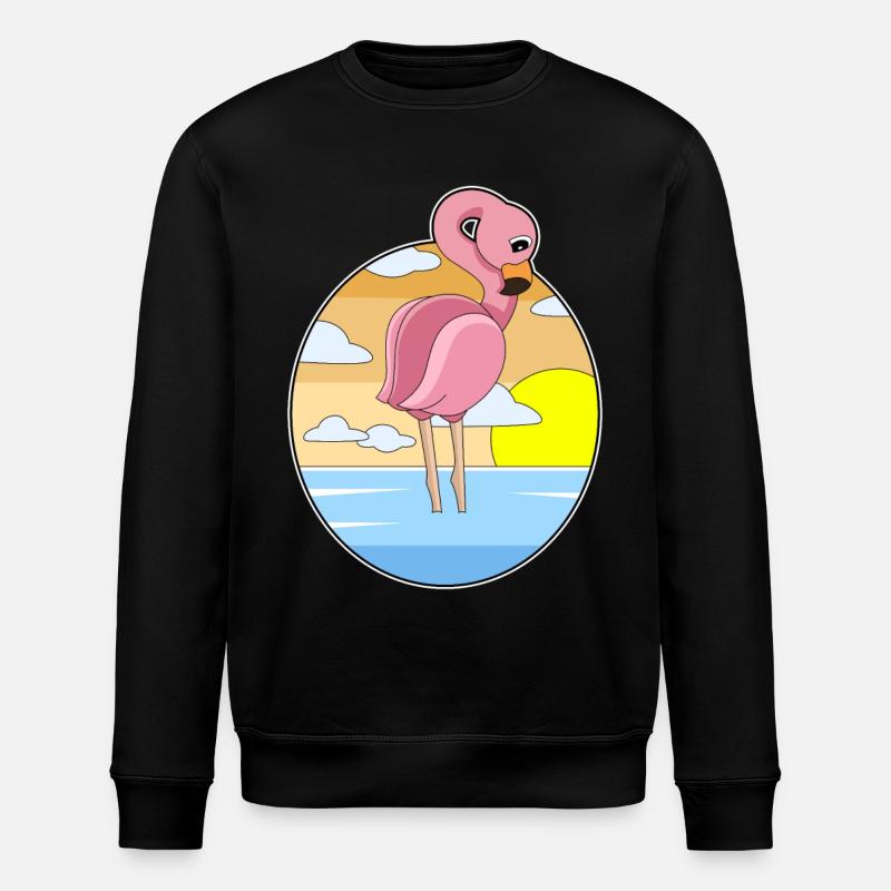 Flamingo Sunset - Stanley/Stella ROLLER Unisex Organic Sweatshirt - black