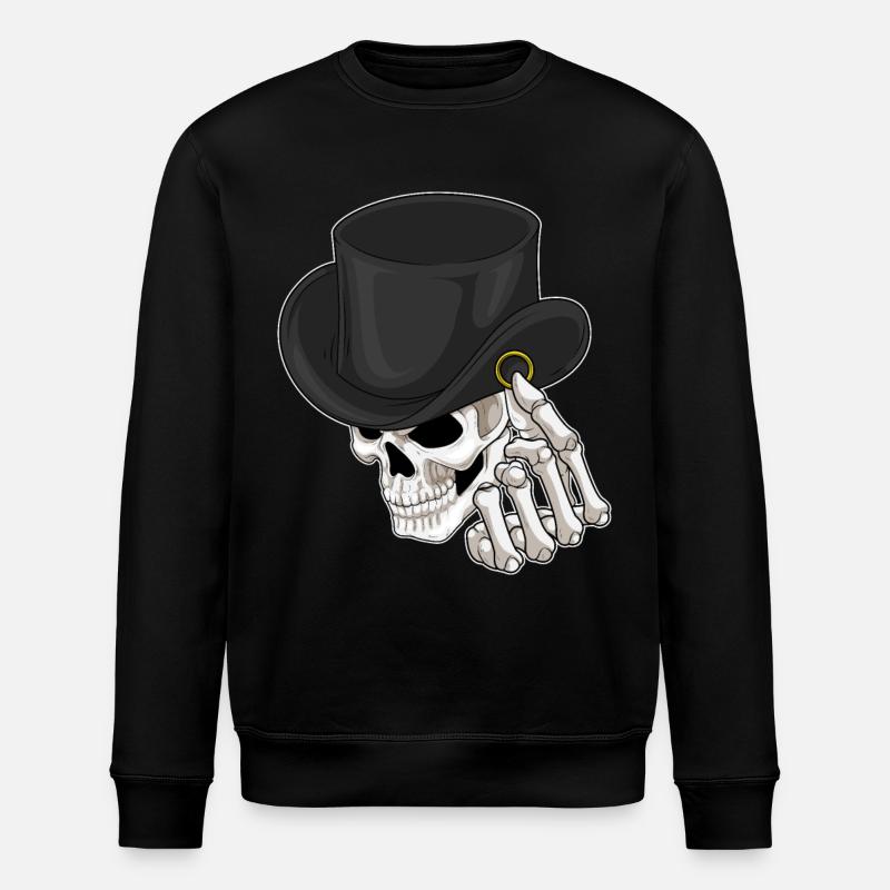 Skull Groom Wedding Ring - Stanley/Stella ROLLER Unisex Organic Sweatshirt - black