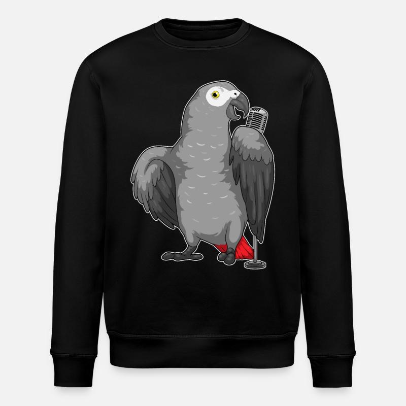 Parrot Singer Microphone Music - Stanley/Stella ROLLER Unisex Organic Sweatshirt - black