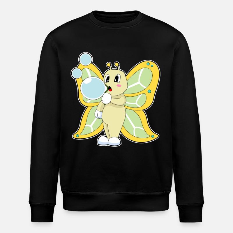 Butterfly Soap Bubbles - Stanley/Stella ROLLER Unisex Organic Sweatshirt - black