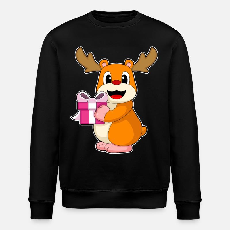 Hamster Christmas Package - Stanley/Stella ROLLER Unisex Organic Sweatshirt - black