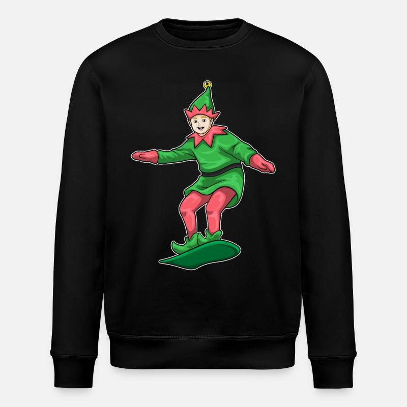 Elven Christmas Snowboard - Stanley/Stella ROLLER Unisex Organic Sweatshirt - black