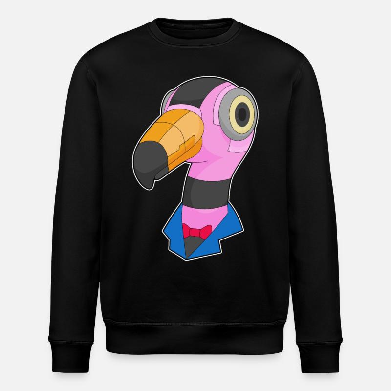 Flamingo Robot - Stanley/Stella ROLLER Unisex Organic Sweatshirt - black