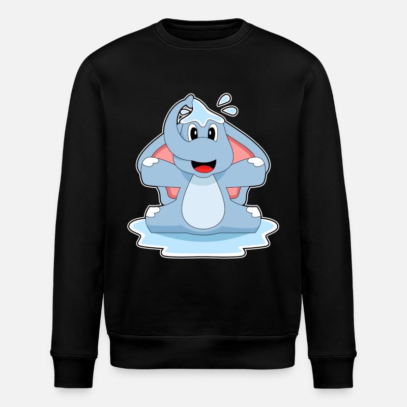 Éléphant éclaboussant l’eau - Sweat bio ROLLER Stanley/Stella Unisexe - noir