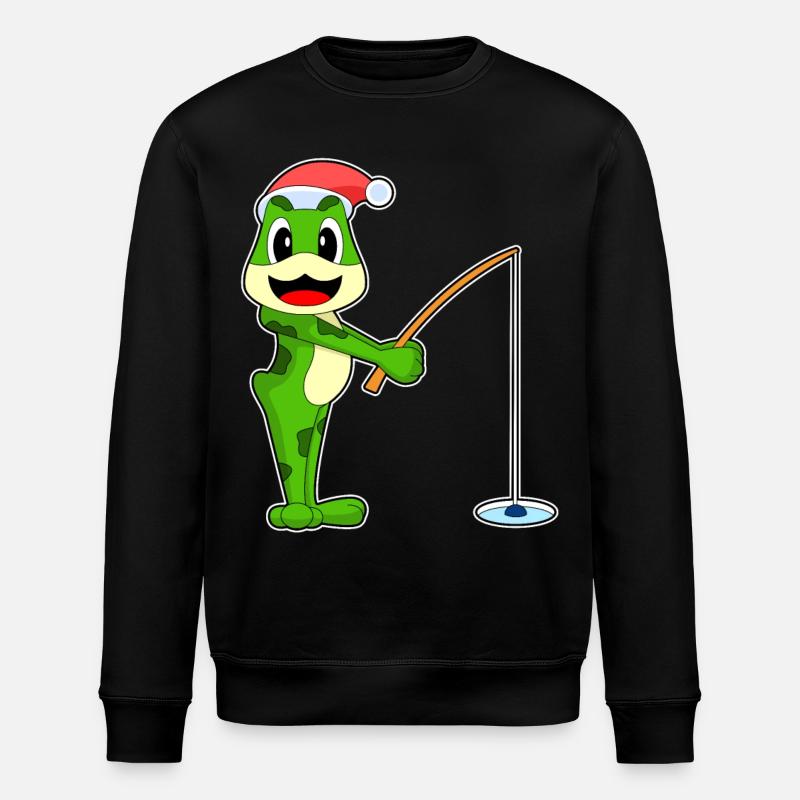 Grenouille de Noël Pêche - Sweat bio ROLLER Stanley/Stella Unisexe - noir