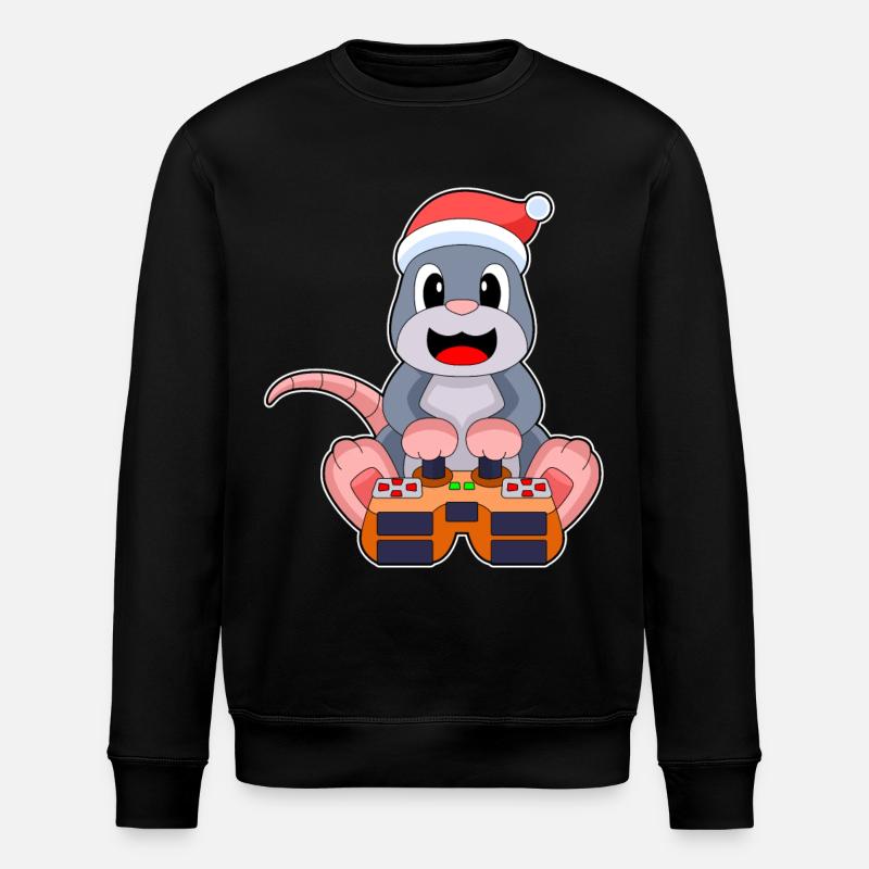 Mole Christmas Gamer - Stanley/Stella ROLLER Unisex Organic Sweatshirt - black