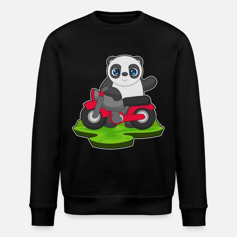 Panda Motorrad - Stanley/Stella Unisex Bio-Sweatshirt ROLLER - Schwarz