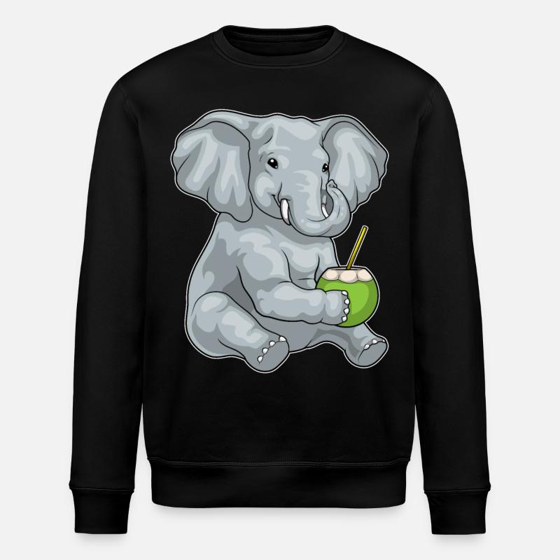 Elefant Kokosnuss - Stanley/Stella Unisex Bio-Sweatshirt ROLLER - Schwarz