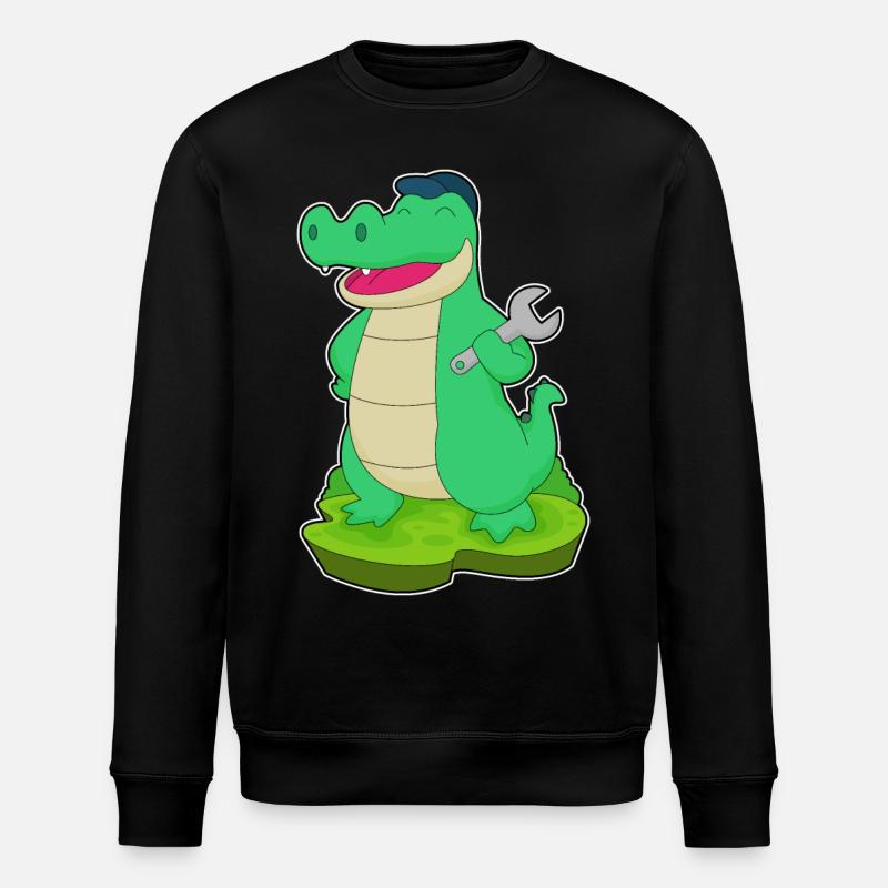 Clé artisanale crocodile - Sweat bio ROLLER Stanley/Stella Unisexe - noir