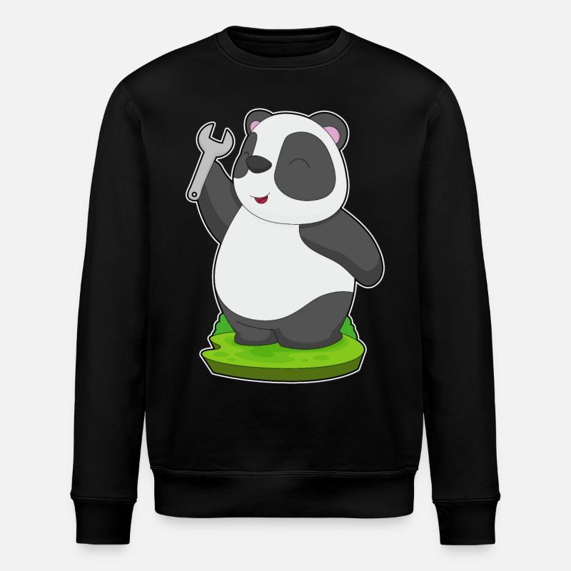 Panda Artisan Wrench - Stanley/Stella ROLLER Unisex Organic Sweatshirt - black