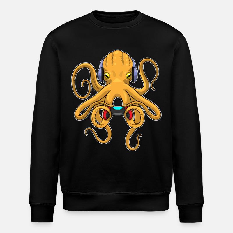 Manette Octopus Gamer - Sweat bio ROLLER Stanley/Stella Unisexe - noir