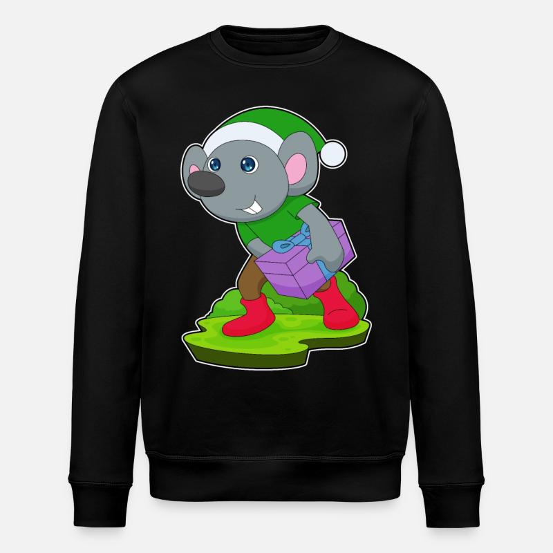 Mouse Christmas Package - Stanley/Stella ROLLER Unisex Organic Sweatshirt - black