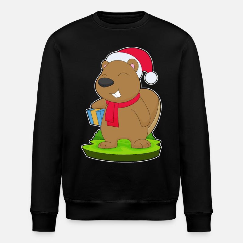 Beaver Christmas Package - Stanley/Stella ROLLER Unisex Organic Sweatshirt - black