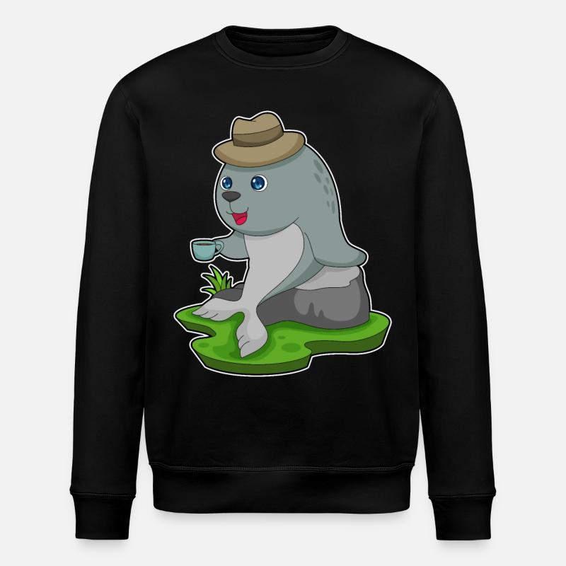 Seal Coffee Mug - Stanley/Stella ROLLER Unisex Organic Sweatshirt - black