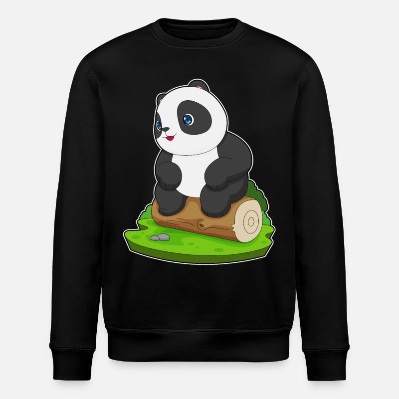 Panda Tree Trunk - Stanley/Stella ROLLER Unisex Organic Sweatshirt - black
