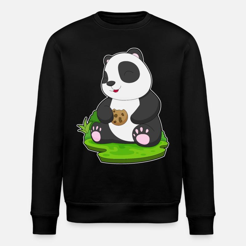 Panda Cookie - Stanley/Stella ROLLER Unisex Organic Sweatshirt - black