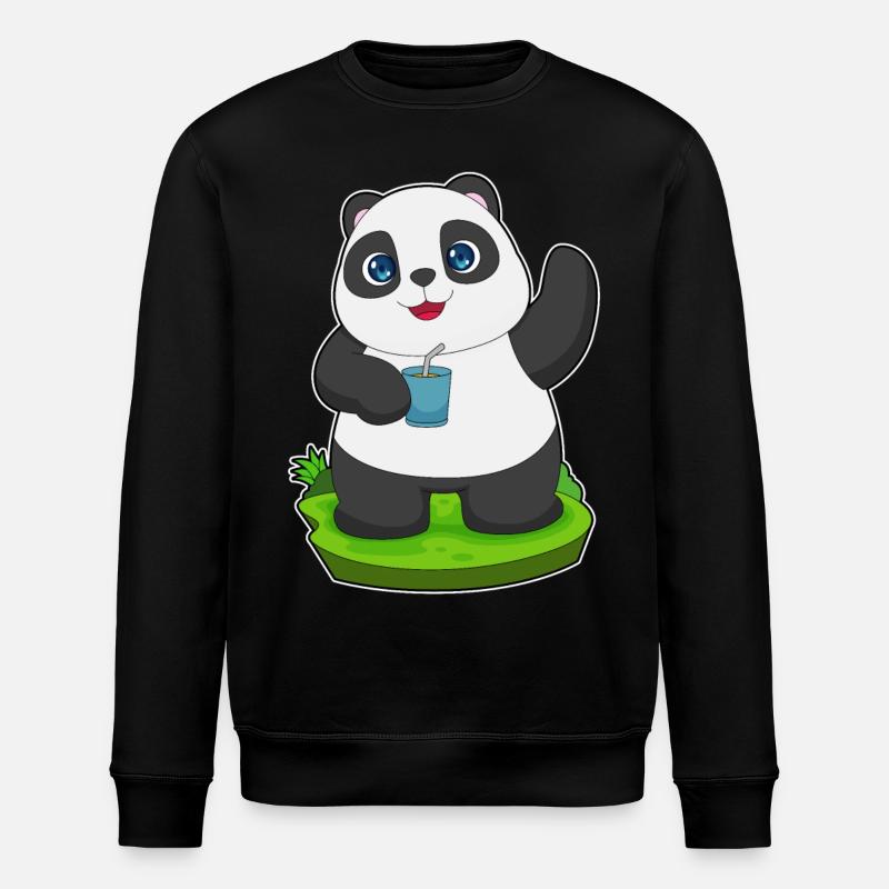 Panda Saft - Stanley/Stella Unisex Bio-Sweatshirt ROLLER - Schwarz