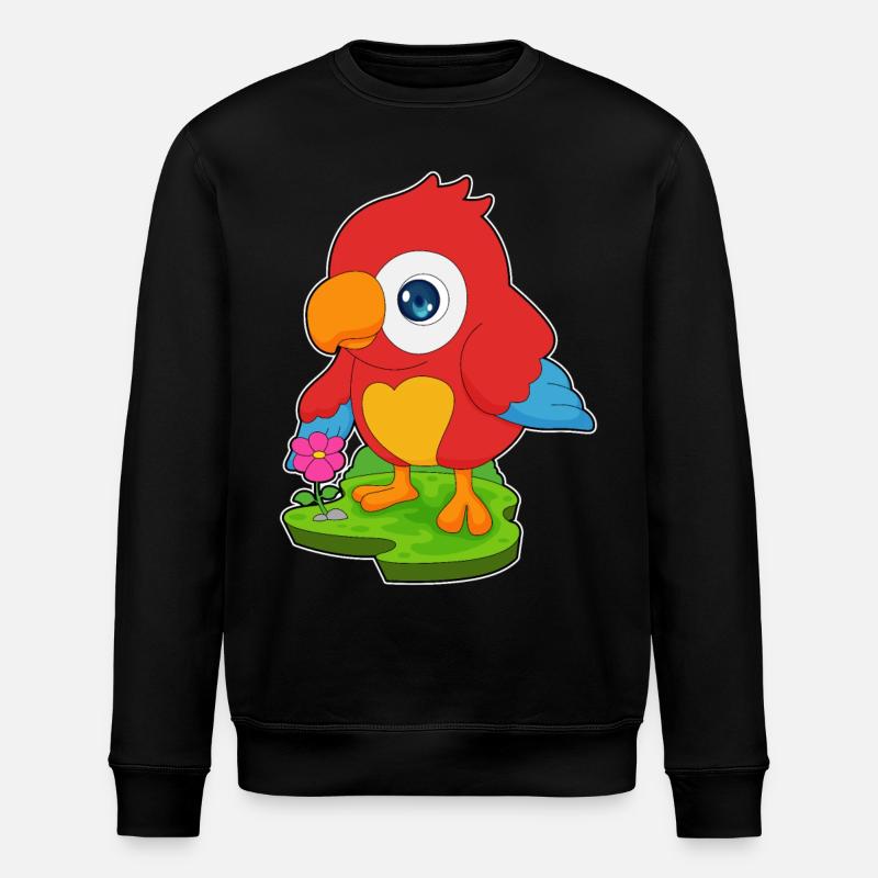 Fleur de perroquet - Sweat bio ROLLER Stanley/Stella Unisexe - noir