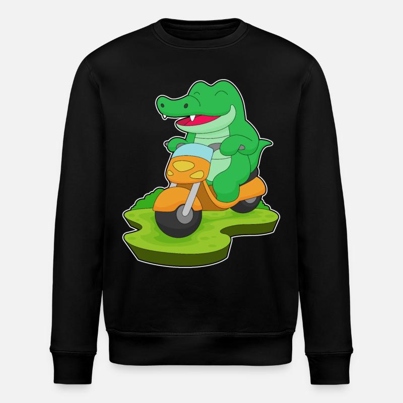 Crocodile Motorcycle - Stanley/Stella ROLLER Unisex Organic Sweatshirt - black