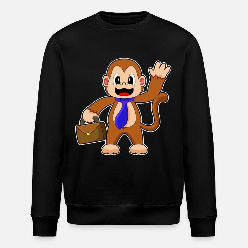 Monkey Entrepreneur Briefcase - Stanley/Stella ROLLER Unisex Organic Sweatshirt - black