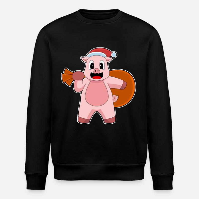 Sac de Noël cochon - Sweat bio ROLLER Stanley/Stella Unisexe - noir