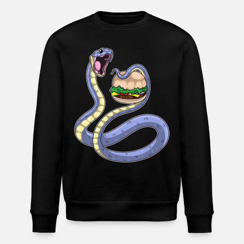 Snake Burger - Stanley/Stella ROLLER Unisex Organic Sweatshirt - black