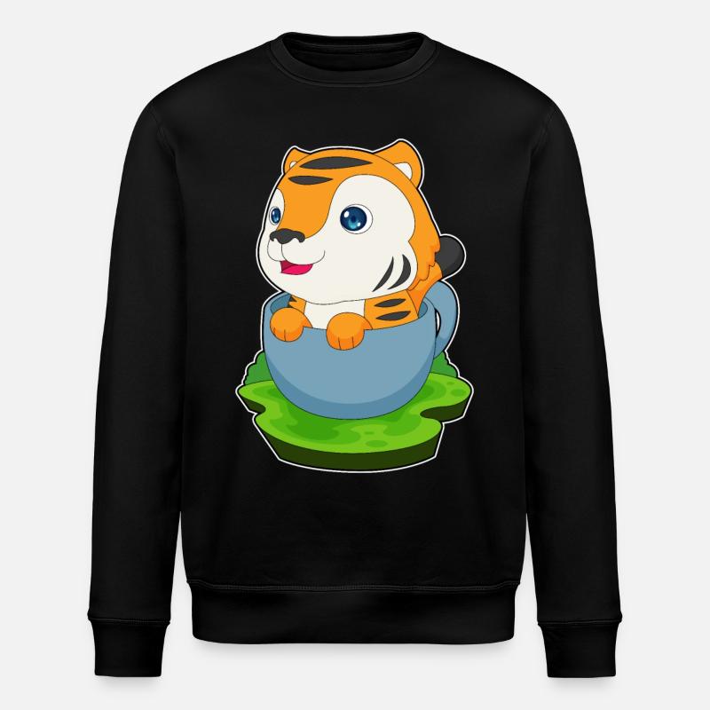 Tiger Mug - Stanley/Stella ROLLER Unisex Organic Sweatshirt - black
