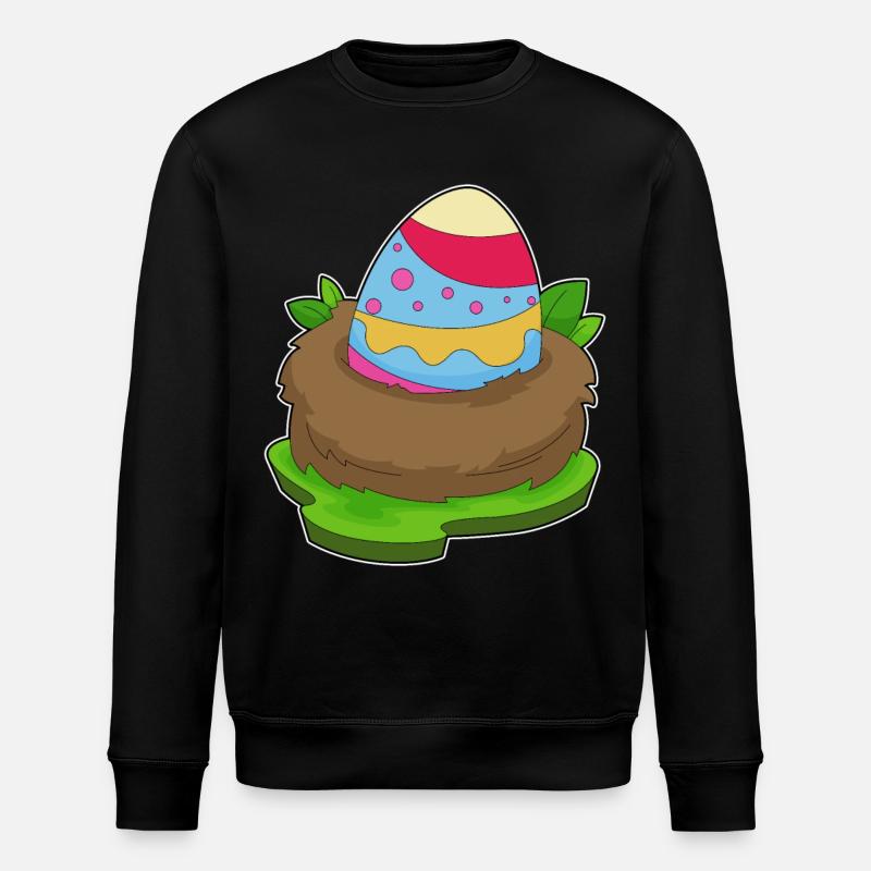 Ostern Osterei Nest - Stanley/Stella Unisex Bio-Sweatshirt ROLLER - Schwarz