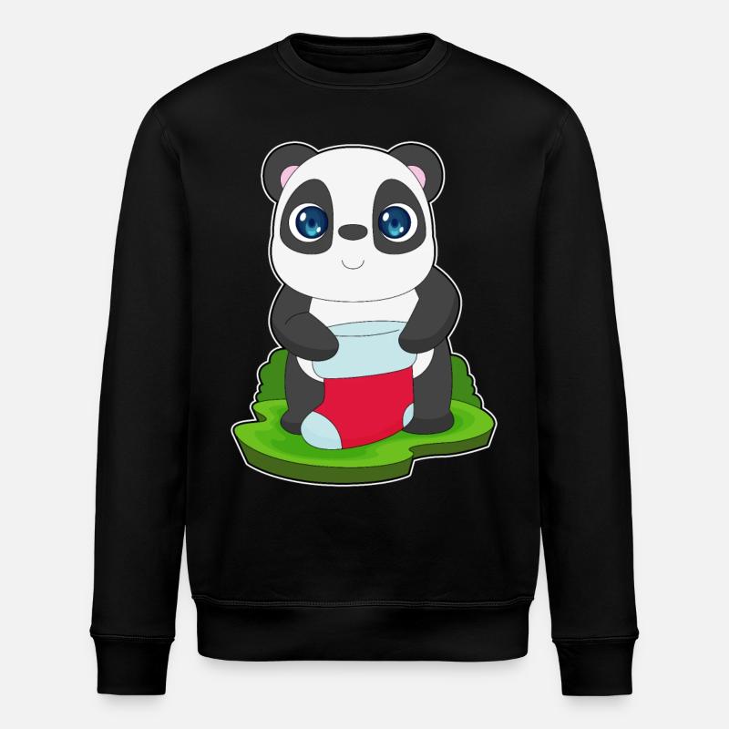 Panda Christmas Socks - Stanley/Stella ROLLER Unisex Organic Sweatshirt - black