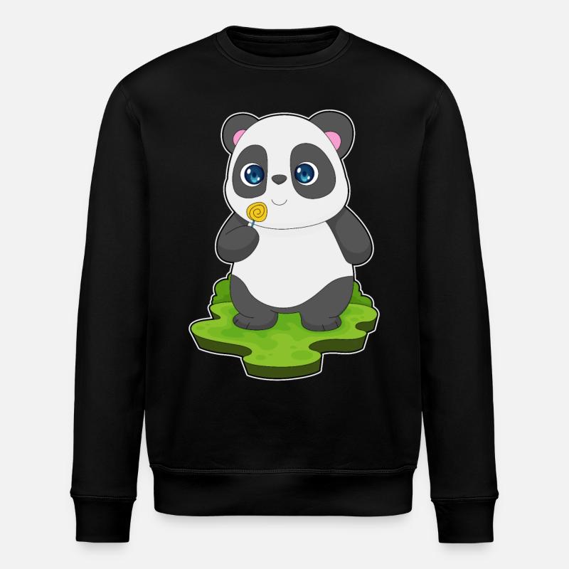 Panda lollipop - Stanley/Stella ROLLER Unisex Organic Sweatshirt - black