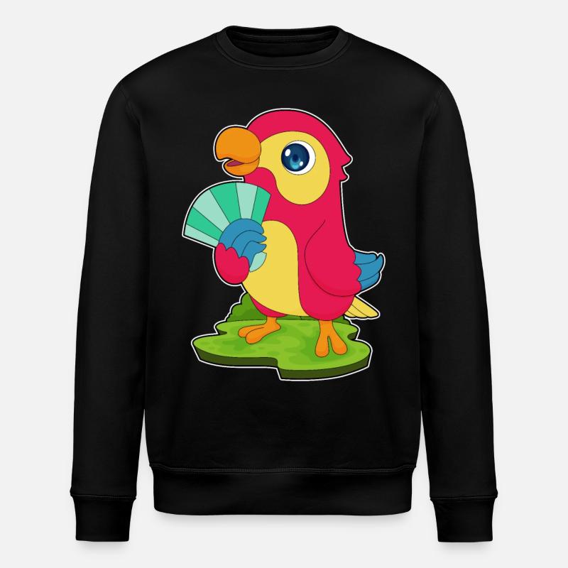 Parrot Hand Fan - Stanley/Stella ROLLER Unisex Organic Sweatshirt - black