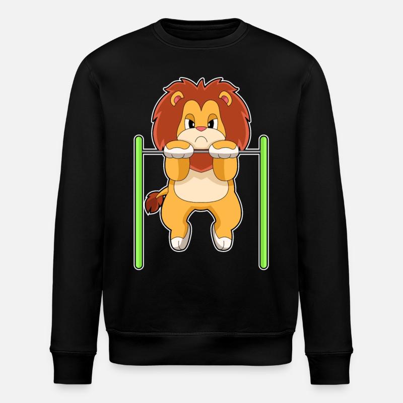 Lion Bodybuilding Pull-ups - Stanley/Stella ROLLER Unisex Organic Sweatshirt - black