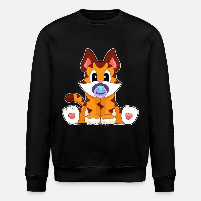 Tiger pacifier - Stanley/Stella ROLLER Unisex Organic Sweatshirt - black