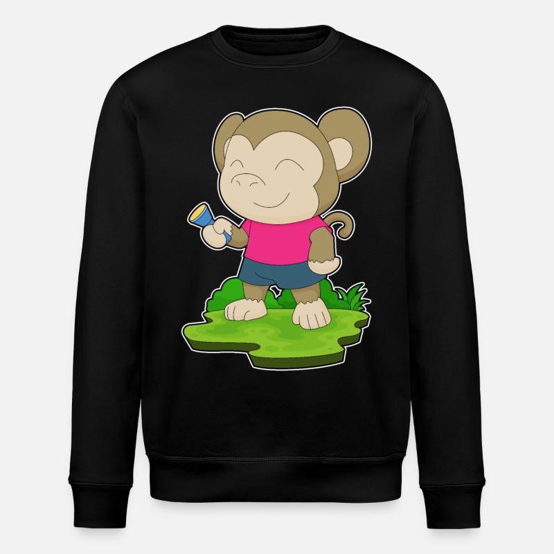 Monkey Flashlight - Stanley/Stella ROLLER Unisex Organic Sweatshirt - black