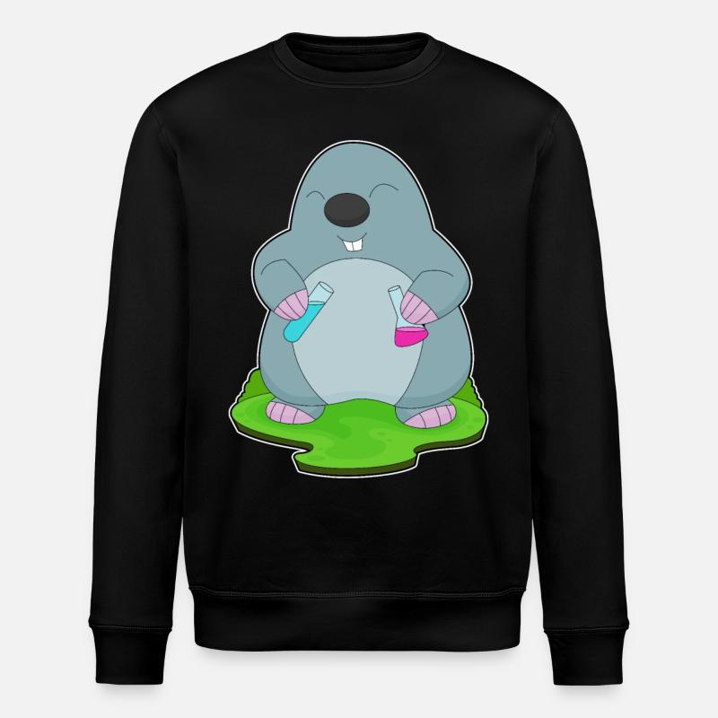 Mole Scientist Test Tube - Stanley/Stella ROLLER Unisex Organic Sweatshirt - black