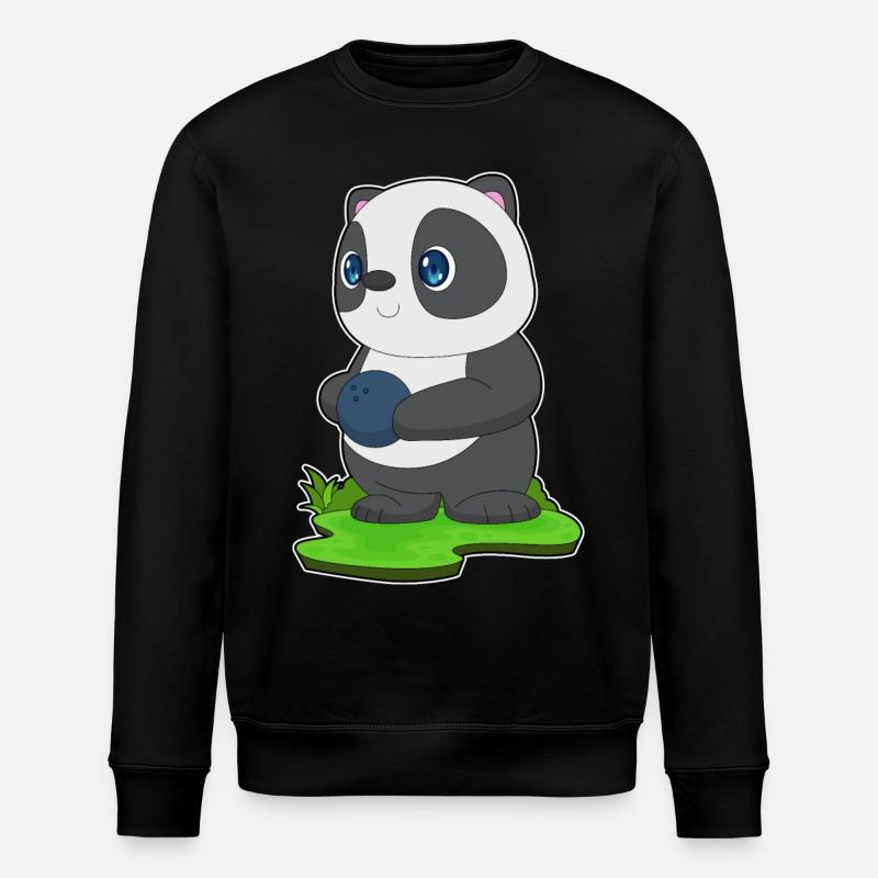 Panda Bowling Bowling Ball - Stanley/Stella ROLLER Unisex Organic Sweatshirt - black