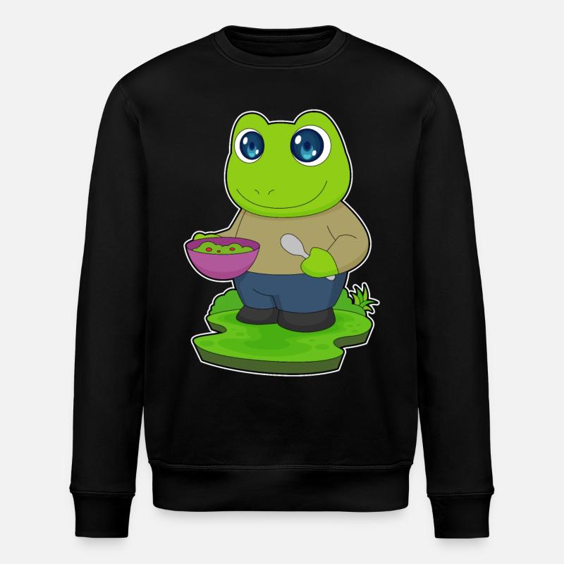 Frog Food Bowl - Stanley/Stella ROLLER Unisex Organic Sweatshirt - black