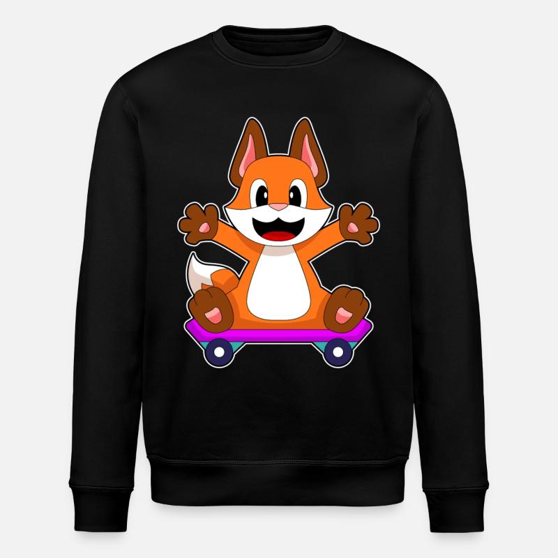 Fuchs Skater Skateboard - Stanley/Stella Unisex Bio-Sweatshirt ROLLER - Schwarz