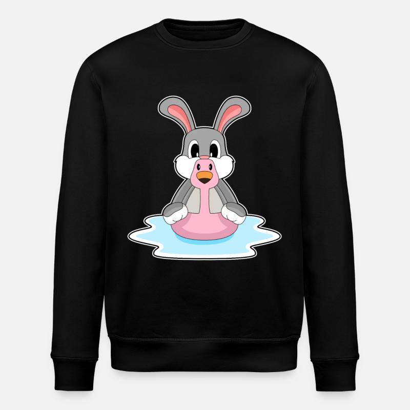 Rabbit Flamingo - Stanley/Stella ROLLER Unisex Organic Sweatshirt - black