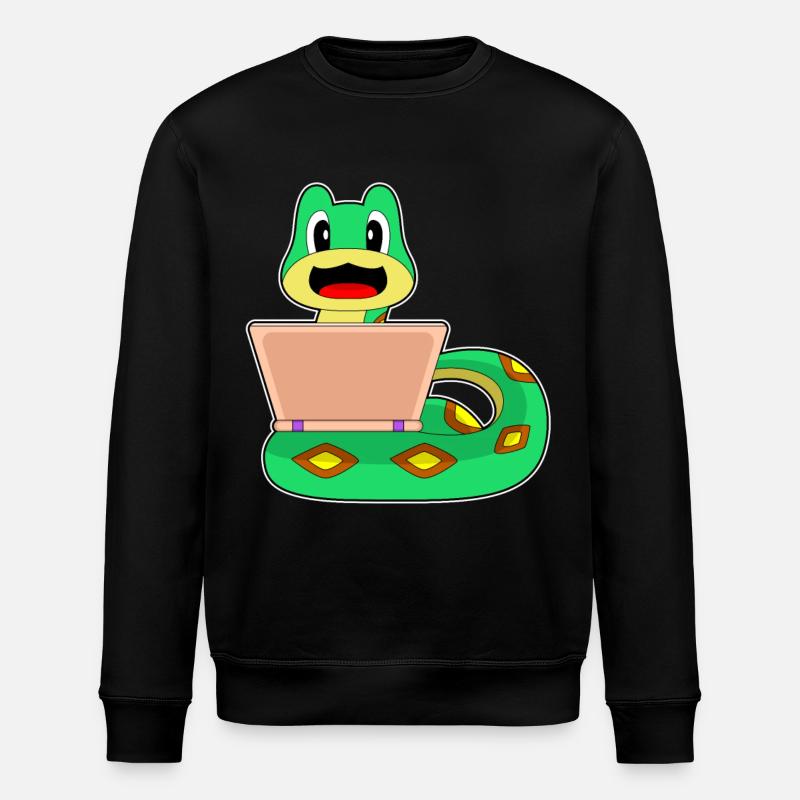 Snake Laptop - Stanley/Stella ROLLER Unisex Organic Sweatshirt - black